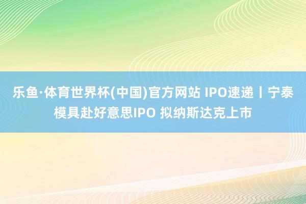 乐鱼·体育世界杯(中国)官方网站 IPO速递丨宁泰模具赴好意思IPO 拟纳斯达克上市