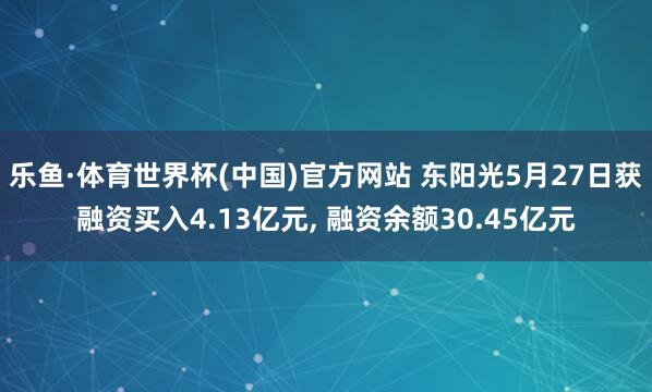 乐鱼·体育世界杯(中国)官方网站 东阳光5月27日获融资买入4.13亿元, 融资余额30.45亿元