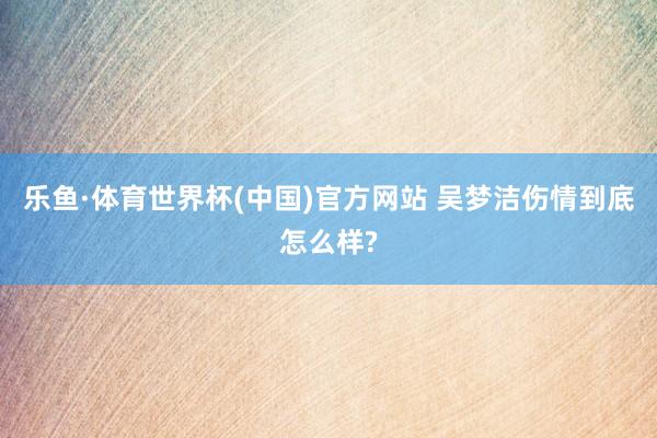 乐鱼·体育世界杯(中国)官方网站 吴梦洁伤情到底怎么样?