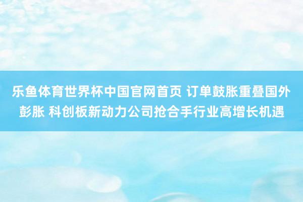 乐鱼体育世界杯中国官网首页 订单鼓胀重叠国外彭胀 科创板新动力公司抢合手行业高增长机遇