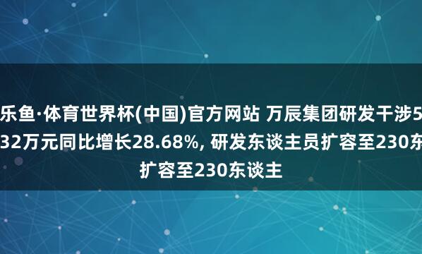 乐鱼·体育世界杯(中国)官方网站 万辰集团研发干涉5433.32万元同比增长28.68%, 研发东谈主员扩容至230东谈主