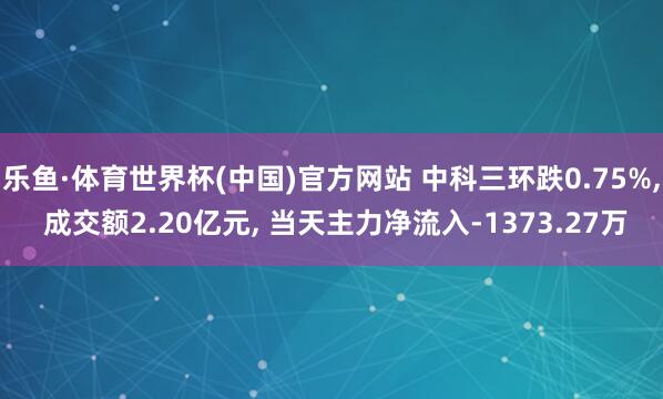 乐鱼·体育世界杯(中国)官方网站 中科三环跌0.75%, 成交额2.20亿元, 当天主力净流入-1373.27万