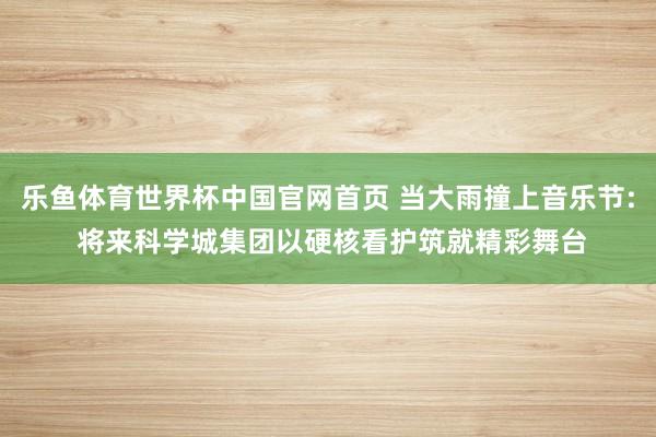 乐鱼体育世界杯中国官网首页 当大雨撞上音乐节: 将来科学城集团以硬核看护筑就精彩舞台