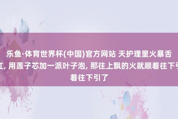 乐鱼·体育世界杯(中国)官方网站 天护理里火暴舌尖红, 用莲子芯加一派叶子泡, 那往上飘的火就顺着往下引了