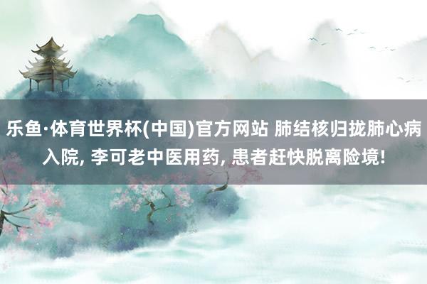 乐鱼·体育世界杯(中国)官方网站 肺结核归拢肺心病入院, 李可老中医用药, 患者赶快脱离险境!