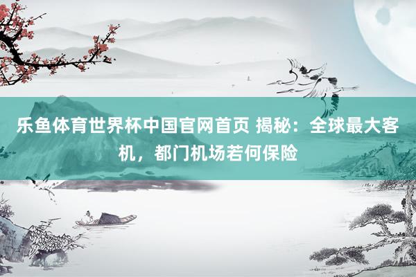 乐鱼体育世界杯中国官网首页 揭秘：全球最大客机，都门机场若何保险