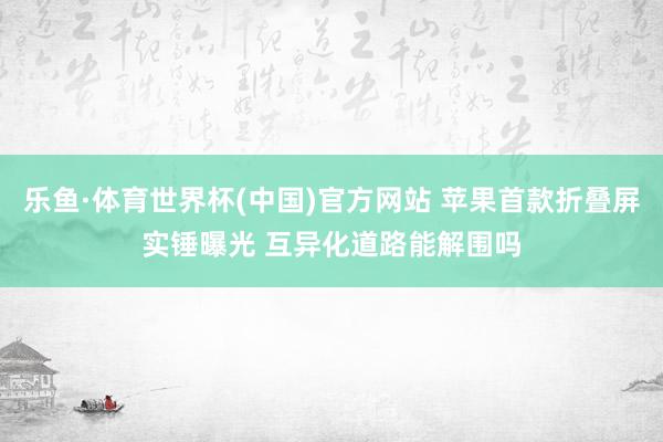 乐鱼·体育世界杯(中国)官方网站 苹果首款折叠屏实锤曝光 互异化道路能解围吗