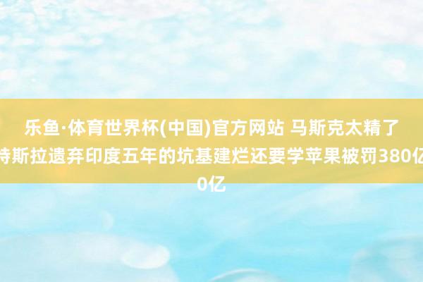 乐鱼·体育世界杯(中国)官方网站 马斯克太精了特斯拉遗弃印度五年的坑基建烂还要学苹果被罚380亿
