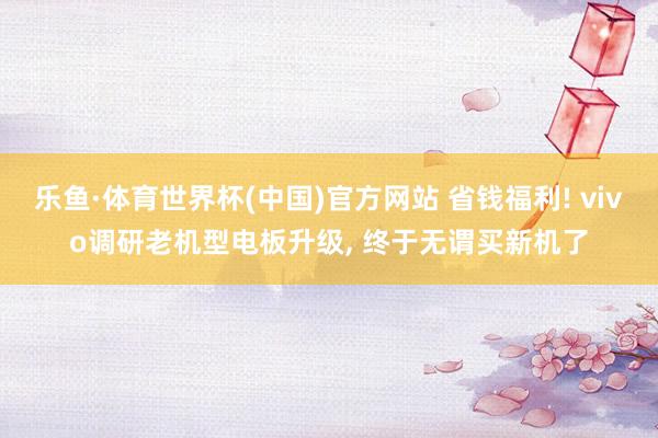 乐鱼·体育世界杯(中国)官方网站 省钱福利! vivo调研老机型电板升级, 终于无谓买新机了
