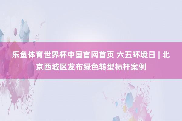 乐鱼体育世界杯中国官网首页 六五环境日 | 北京西城区发布绿色转型标杆案例