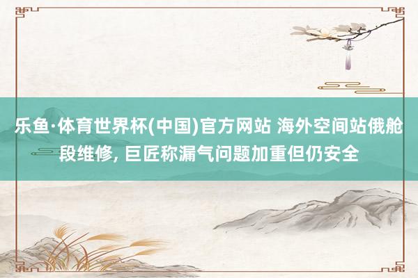 乐鱼·体育世界杯(中国)官方网站 海外空间站俄舱段维修， 巨匠称漏气问题加重但仍安全