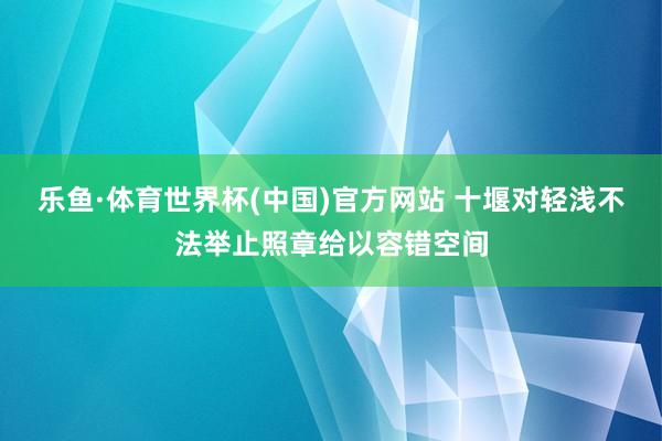 乐鱼·体育世界杯(中国)官方网站 十堰对轻浅不法举止照章给以容错空间