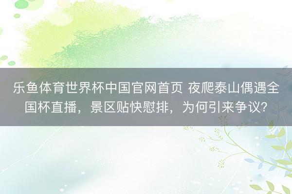 乐鱼体育世界杯中国官网首页 夜爬泰山偶遇全国杯直播,景区贴快慰排,为何引来争议?